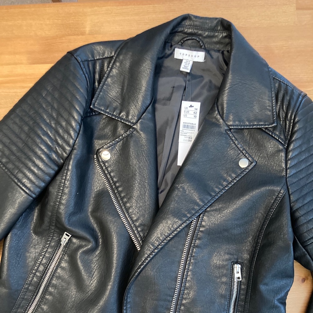 NWT: Topshop Leather Jacket